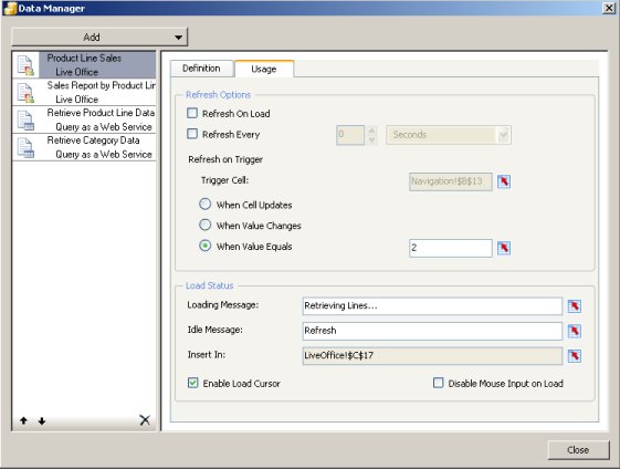Xcelsius Data Manager